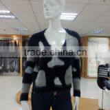 Women Crew Neck Long Sleeve Jersey Knit Pullover Jacquard Sweater 2016 Fall/winter Viscose/nylon/wool thumbnail-1