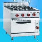 2016 hot sale 4 burner industrial gas cooking range with oven(ZQW-878D700)