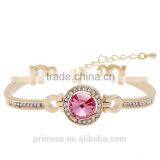 Classic Colorful 18K Gold Plating Austrian Round Crystals Bangle Bracelet for Women thumbnail-5