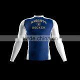 Polyester Spandex Long Sleeves Knights Compression Shirt/Rash Guard With Club Logo Player Name and Numbers at Sleeves