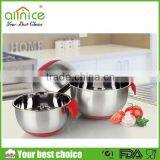 Single Handle Mixing Bowl With Silica Gel Bottom/stainless Steel Mixing Bowl/stainless Steel Fruit Bowl