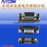 High Density PCB Right Angle 15 Pin Female 2.4 Slim D-SUB Connector Lock With Hex Nuts and Board Lock thumbnail-1