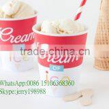 180ml Glosxs Paper Ice Cream/dessert/Yogurt Container, Cup With Flat Lid,Spoon,Wooden Stick thumbnail-4