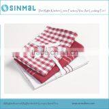 Tea Towel Set-Red Check-Waffle Stripes-Red Plaid Dish Towel Set thumbnail-1