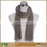 Winter Supersoft Brown Wave Pattern Infinity Crocheted Knit Scarves For Women