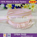2015 Wholesale 10mm Satin Ribbon With Silver Golden Border thumbnail-4