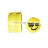 Custom Promotional Emoji Charm Silicone Slap Bracelets thumbnail-3