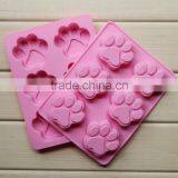 Amazon Hot Food Grade Non Stick 6 Pawprint Handmade Soap Mold Silicone thumbnail-1