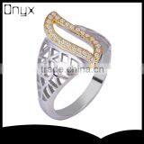 Pure Silver Hollow Out Life of Tree Branches Net Leaf Ring With Gold Plated thumbnail-1