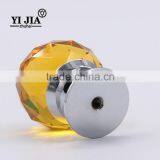 Solid Brass Base Honey Amber Diamond Cut Glass Pulls and Knobs for Cabinets thumbnail-2