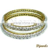 Solitaire Diamond Bangles, Gold Bangles, Solitaire Jewelry