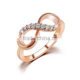 2016 New Fashion Jewelry 14k Real Rose Gold Plated Crystal Piston Ring thumbnail-1