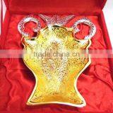 Promotional Gift, Corporate Gift Item Gold and Silver Plated Unique Style Brass Tray thumbnail-3