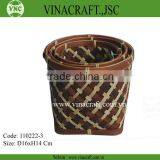 Pressed Bamboo Waste Basket in brown color