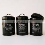 1.5L Retro Metal Tea Coffee Sugar Can Bin Pea Bean Lentil Set of 3 Storage Canister thumbnail-6