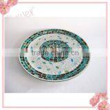 Pair Tall Stemmed Vase Antique Spring Colored Handblown Glass Trumpet Vases thumbnail-4