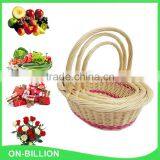 Wholesale Set 3 Bulk Willow Wicker Woven Rattan Basket With Handle for Gift thumbnail-1
