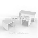 MODERN DESIGN HIGH GLOSS WHITE COFFEE TABLE SIDE/END NEST TABLE SET LIVING ROOM thumbnail-5