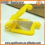 Folding Travel Mirror,silicone Purse Size Travel Cosmetic Makeup Pocket Mirror thumbnail-5