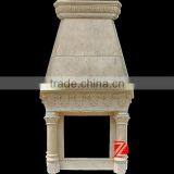 Hand Carved Limestone Double Fireplace thumbnail-1
