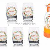 1500ml Halloween Christmas Fruit Color Printing Glass Jug Set Drinking Glass Jug Set Decanter and Carafer thumbnail-3