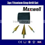 3pc Titanium Step Drill Set
