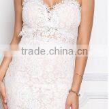 White Floral Crochet Sweetheart Dress Club Dress With Lace Fabric HSD5240 thumbnail-4
