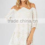 Mesh Fabric Embroidery Summer Dress Latest Design Beach Dresses thumbnail-2