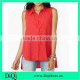 Women Rayon Placket Sleeveless Blouses thumbnail-1