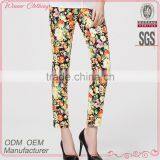 Ladies Clothing OEM/ODM Manufacturer 2015 New Style Floral Printed Female Trouser Casual Pant Women thumbnail-1