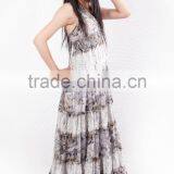 Long Hawaiian Maxi Women Dress Decorated With Lace thumbnail-3