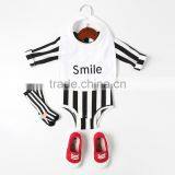 Sweet New Born Baby Gift Set Black White Striped Baby Romper Set thumbnail-1