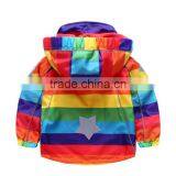 Wholesale Boys Rainbow Color Windproof Winter Coats Boy Cotton-padded Clothes With Zipper thumbnail-2