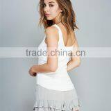 Women Cotton Top Classic White Singlets Dry Fit Singlets thumbnail-3