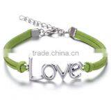 Promotional Gift Handmade Suede Cord Love Charm Bracelets Korean Style Love Bracelets for Her thumbnail-1