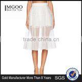 MGOO Top Sale Skirt Factory Sexy Transparent Skirts For Women White Organza High Waist Skirts 15145A253 thumbnail-1