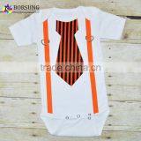 Baby/Toddler Suspenders and Tie Halloween Bodysuit, Custom Design Baby Clothes Thanksgiving Outfits Baby Halloween Costume thumbnail-1