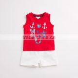 Children Clothing Sets Colourful Printed Summer Cotton Short Sleeve Clothing Sets thumbnail-1