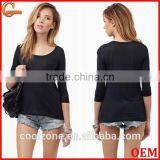 Regular Fit Long Sleeves Plain T-shirts Wholesale Blank t Shirts Woman thumbnail-1