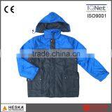 Mens Two Color Hoodies Parka for Men Blue Coat thumbnail-1