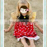 New Fashion Low Price Good Quality Dress Flutter Sleeve Black and Red Dress Baby Girl Wholesale Clothes Dress thumbnail-1