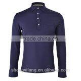 Mens New Design Wholesale Long Sleeve Polo Shirt With Pocket thumbnail-2