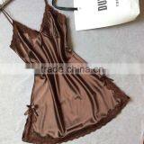 Sleep 16 ms Summer Emulation Silk Condole Belt Skirt Sexy V-neck Spinning Silk Pajamas Leisurewear Wholesale Agents thumbnail-4