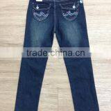 2016 Latest Fashion Fancy Printed Dark Wash Girls Denim Pant Slim Fit With Belt #9R5792 thumbnail-2