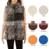 Wholesale Girls Plain Sleeveless Winter Faux Fur Warm Fur Monogrammed Sherpa Fleece Women Vest With Zipper and Pocket thumbnail-2