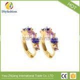 Latest Design Jewelry Copper Material Gold Plated Cubic Zirconia cz Stud Earrings thumbnail-2
