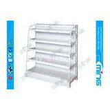 Single Sided Supermarket Display Shelves Steel Light Duty With Wire Mesh