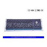 IP65 Stainless Steel Black Compact 66 Keys Metal Keyboard With Trackball