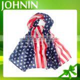 Wholesale Fashion 3x5 feet American Flag Women Cheap Chiffon Scarf