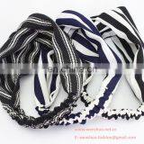 Rural Stripe Grid Floral Printed Fashion Joker Cross Hairband thumbnail-4